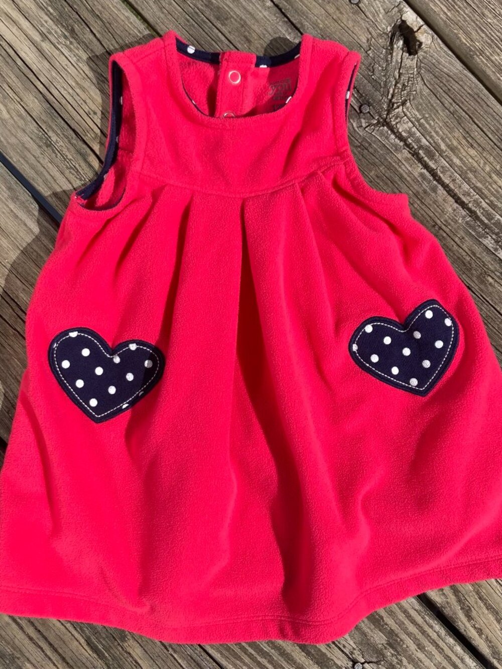 Fleece Heart Bubble Romper – 12M